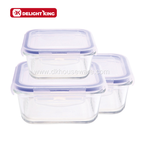 Glass Storage Box Container Set for Lunch